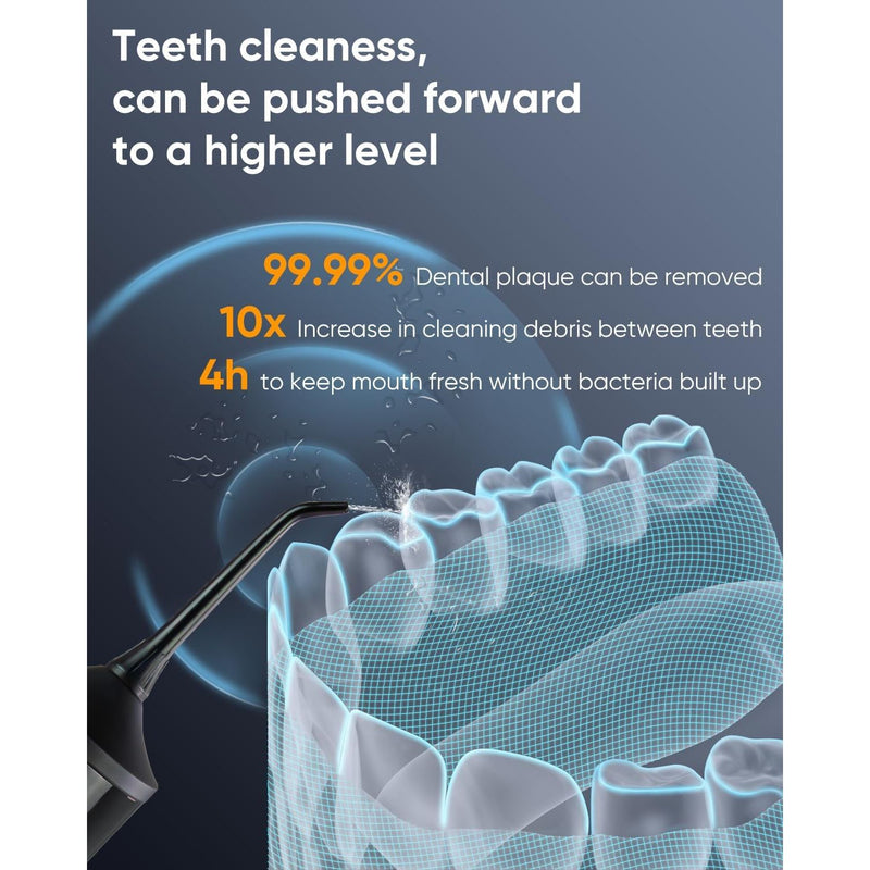 MySmile LP221 Cordless Professional Water Flosser with UVC Sterilizable Power Dental Flossers Dim Gray Black,White,Pink