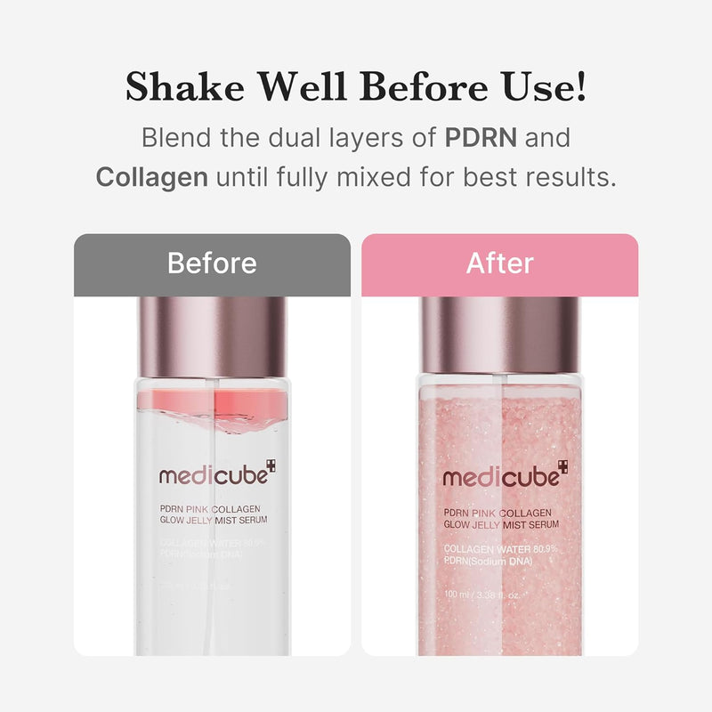 AsiaBeautyMall Medicube PDRN Pink Collagen Glow Jelly Mist Serum Serum White Smoke