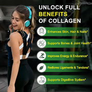 Nature Target Hydrolyzed Multi Collagen Peptides Powder, 8600mg Collagen Black 12.35 OZ