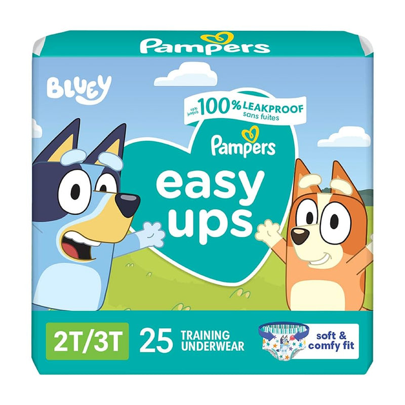 Pampers Pampers Easy Ups Training Underwear Boys Size 4 2T3T, 25 Count Health Care Light Sea Green