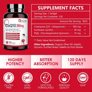 Nature Target CoQ10 + PQQ + Olive Oil, 300mg, 120 Softgels CoQ10 Firebrick