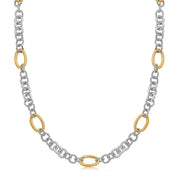 Bids.com 18k Yellow Gold and Sterling Silver Rhodium Plated Multi Style Chain Necklace Necklaces White Smoke 18 / Yellow Gold & Sterling Silver