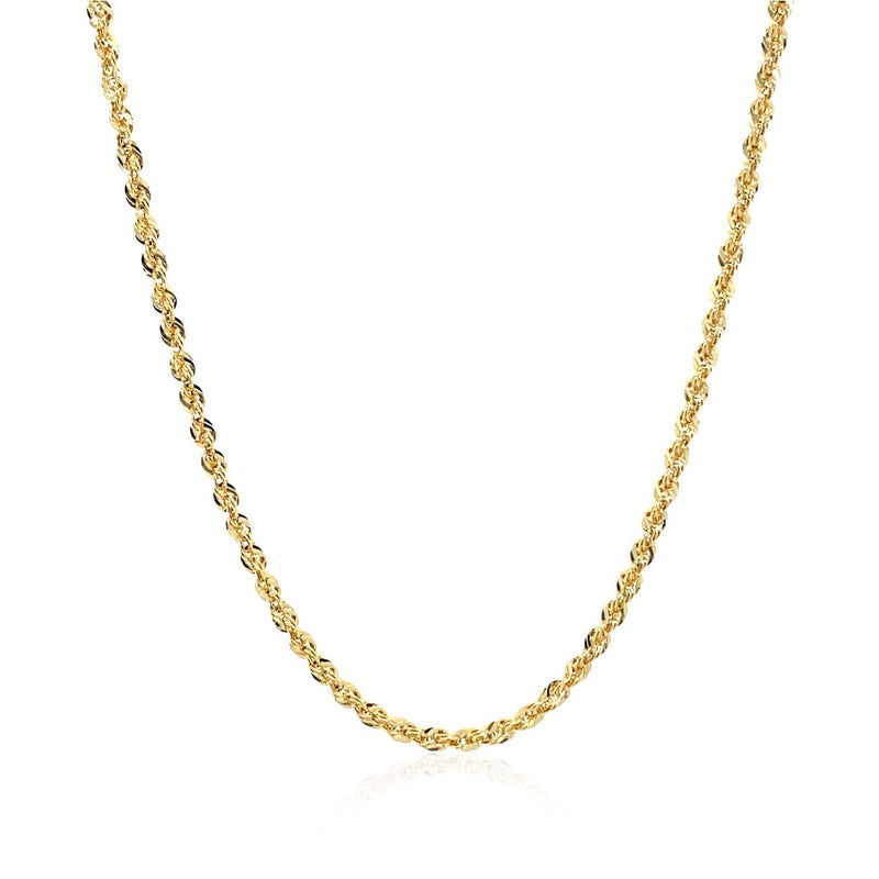 Bids.com 10K Yellow Gold Hollow Diamond Cut Rope Chain (2.00 mm) Necklaces White Smoke 16 / Yellow Gold,18 / Yellow Gold,20 / Yellow Gold,22 / Yellow Gold,24 / Yellow Gold