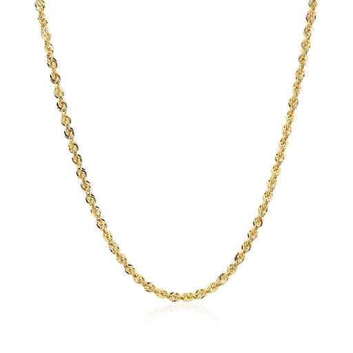 Bids.com 10K Yellow Gold Hollow Diamond Cut Rope Chain (2.00 mm) Necklaces White Smoke 16 / Yellow Gold,18 / Yellow Gold,20 / Yellow Gold,22 / Yellow Gold,24 / Yellow Gold