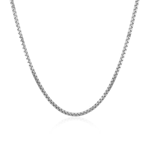 Bids.com 14k White Gold Classic Box Chain 1.4mm Necklaces White Smoke 16 / White Gold,18 / White Gold,20 / White Gold,22 / White Gold,24 / White Gold,30 / White Gold
