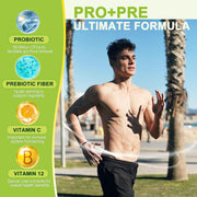 Nature Target Probiotics with Prebiotic Fiber, 60 Billion CFUs, 120 Capsules Dietary Fiber Yellow Green