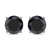Bids.com 5.41 Carat Genuine Black Diamond 14K White Gold Earrings Earrings Dark Slate Gray