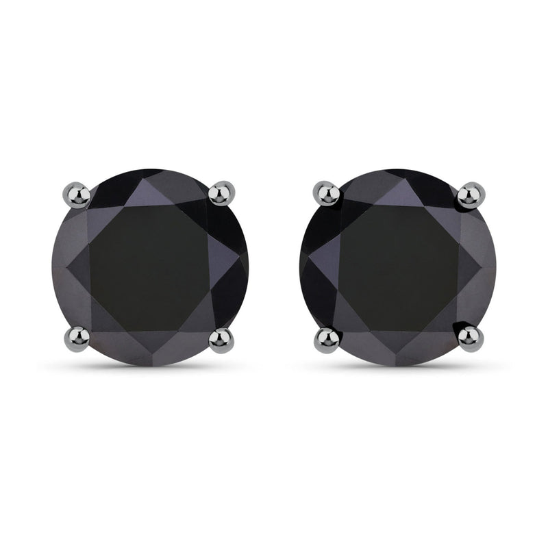 Bids.com 5.41 Carat Genuine Black Diamond 14K White Gold Earrings Earrings Dark Slate Gray