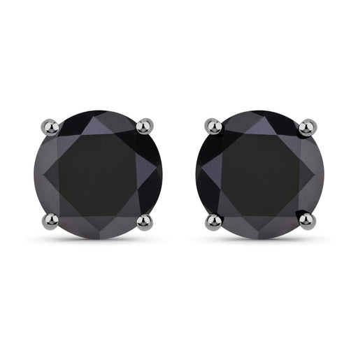 Bids.com 5.41 Carat Genuine Black Diamond 14K White Gold Earrings Earrings Dark Slate Gray