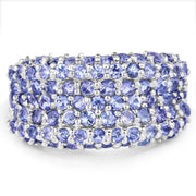 Bids.com 2.47 Carat Genuine Tanzanite .925 Sterling Silver Ring Rings White Smoke size 7.00,size 8.00,size 6.00,size 9.00