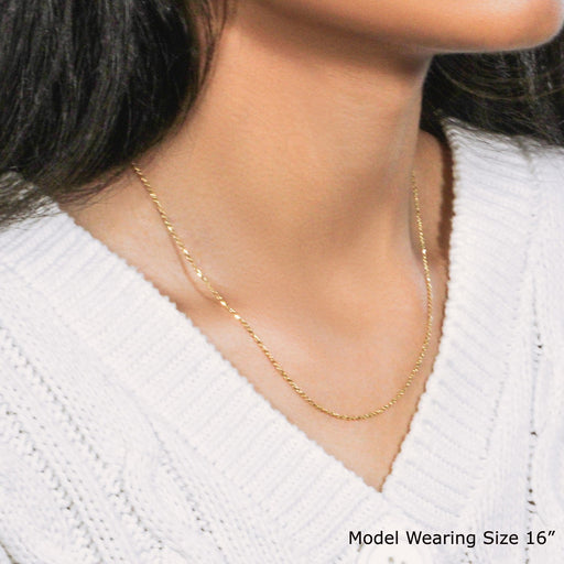 Bids.com 18k Yellow Gold Diamond Cut Cable Link Chain (1.10 mm) Necklaces Lavender 16 / Yellow Gold,18 / Yellow Gold