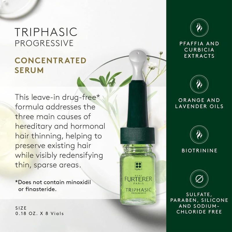 Rene Furterer Rene Furterer Triphasic Progressive Anti Hair Loss Treatment - 8 Vials x 0.18oz Hair Loss Treatment Beige