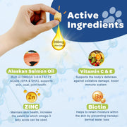 Nature Target Omega 3 Fish Oil for Dogs & Cats, Salmon Flavor, 120 Chews Pet Vitamins Supplements Lavender