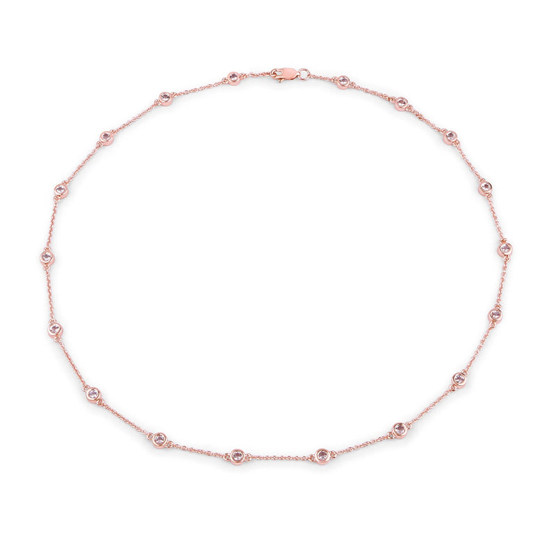 Bids.com 1.62 Carat Genuine Morganite .925 Sterling Silver Necklace Necklaces White Smoke size 18.00