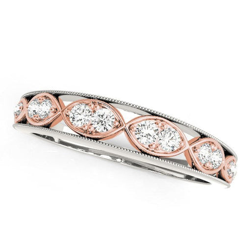 Bids.com 14k White And Rose Gold Infinity Style Diamond Band (1/5 cttw) Rings White Smoke 3 / White & Rose Gold,3.5 / White & Rose Gold,4 / White & Rose Gold,4.5 / White & Rose Gold,5 / White & Rose Gold,5.5 / White & Rose Gold,6 / White & Rose Gold,6.5 / White & Rose Gold,7 / White & Rose Gold,7.5 / White & Rose Gold,8 / White & Rose Gold,8.5