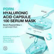 AsiaBeautyMall ANUA PDRN Hyaluronic Acid Capsule 100 Serum Mask Face Mask Light Cyan