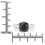 Bids.com 3.00 Carat Genuine Black Diamond 14K White Gold Ring Rings White Smoke size 6.00,size 7.00,size 8.00