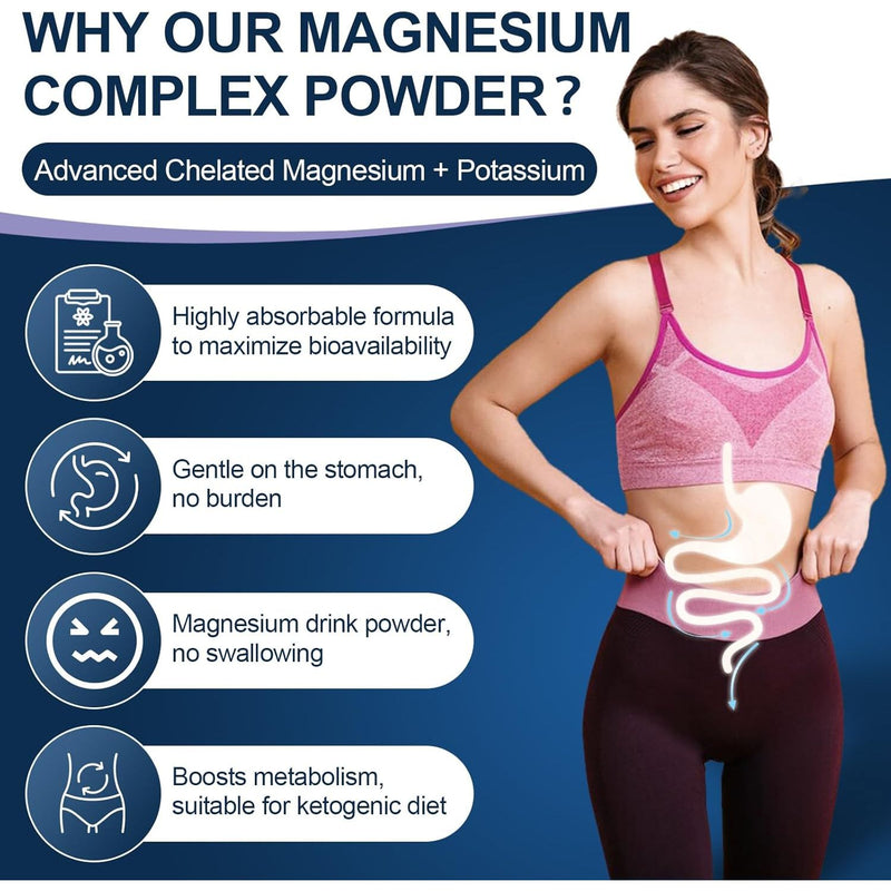 Nature Target Magnesium Powder Supplement, 10.58 OZ Magnesium Glycinate White Smoke