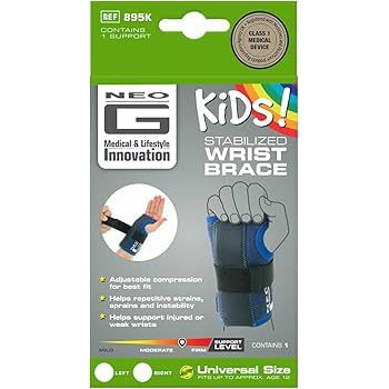 Neo G Neo G Kids Stabilized Wrist Brace for Right Hand Supports & Braces Gray