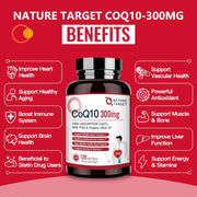 Nature Target CoQ10 + PQQ + Olive Oil, 300mg, 120 Softgels CoQ10 Firebrick
