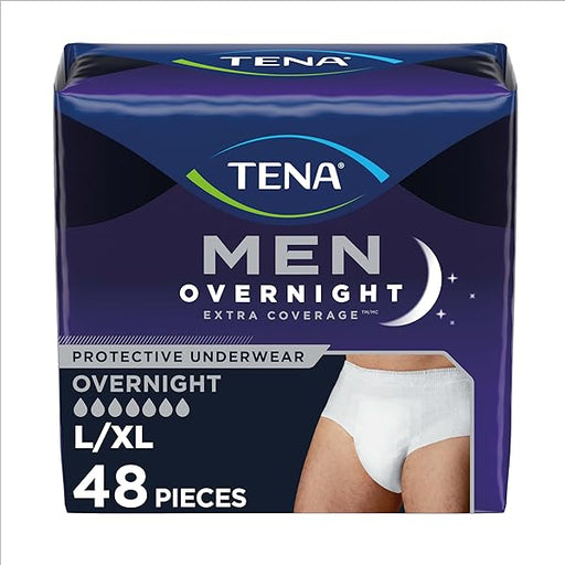 Tena TENA Incontinence Underwear for Men, Maximum Plus Absorbency, Cottony-Soft Fabric, Men's Underwear for Bladder Control, X-Large, 56 ct (Packaging May Vary) Diapers White Smoke
