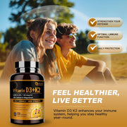Nature Target 4-in-1 Vitamin D3 + K2, 120 Capsules Vitamin Dark Goldenrod