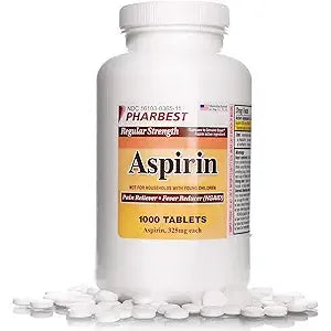 Pharbest Aspirin  Tabs 325Mg Phb 1000 Medicine & Drugs White Smoke