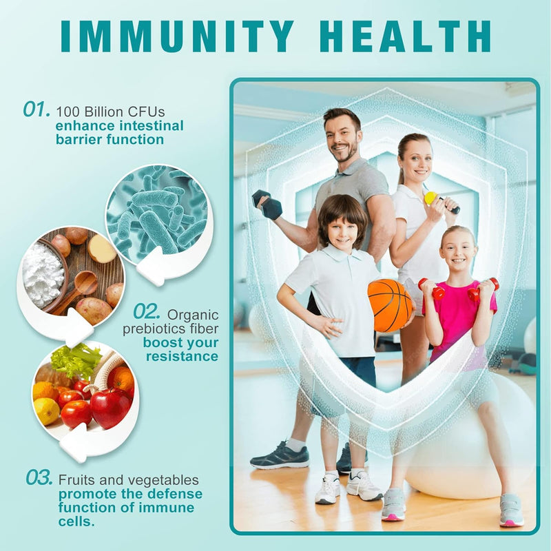 Nature Target 5-in-1 Digestive Health Probiotics with 100B CFUs + 200mg, 90 Vegan Caps Probiotic Powder Blue
