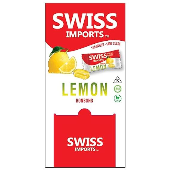 Swiss Imports Swiss Imports Lemon Sugar Free Bonbons Hard Candy Drops 1.4 Oz Candy White Smoke