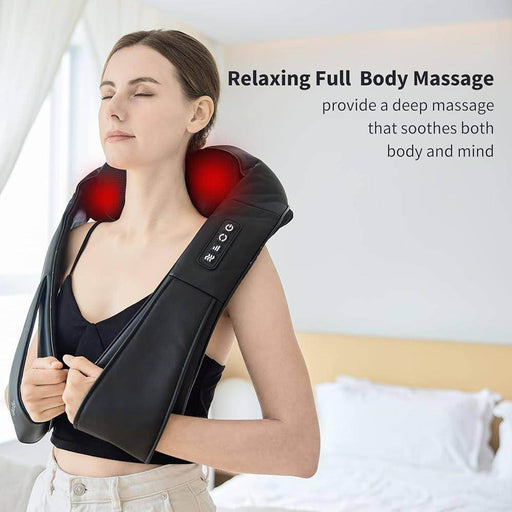 SmartPursue™ Heated Shiatsu Back and Neck Massager Massagers Light Gray Black / US Plug,Black / EU Plug,Black Gray / US Plug,Black Gray / EU Plug