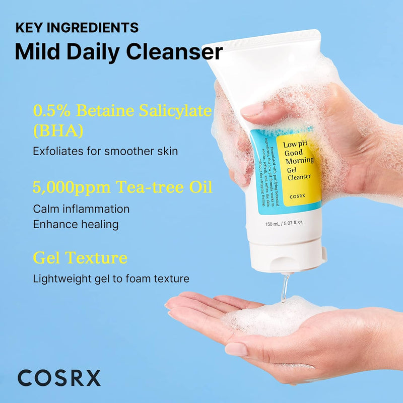 AsiaBeautyMall Cosrx Low pH Good Morning Gel Cleanser Face Cleanser Sky Blue