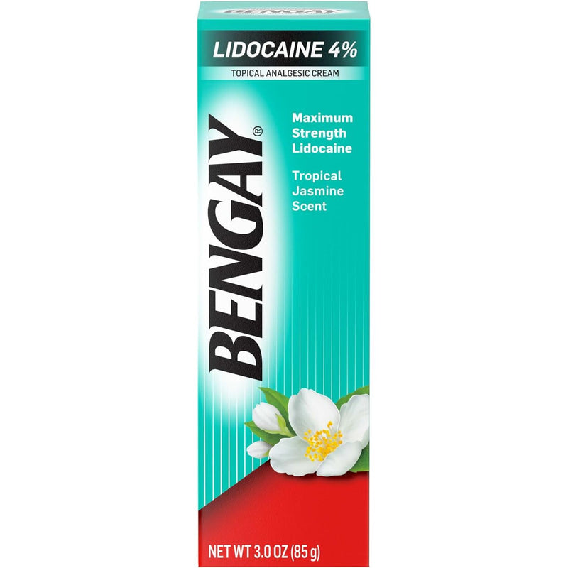 Bengay Bengay Maximum Strength Lidocaine Topical Analgesic Cream, Tropical Jasmine Scent 3 Oz Medicine & Drugs Light Sea Green