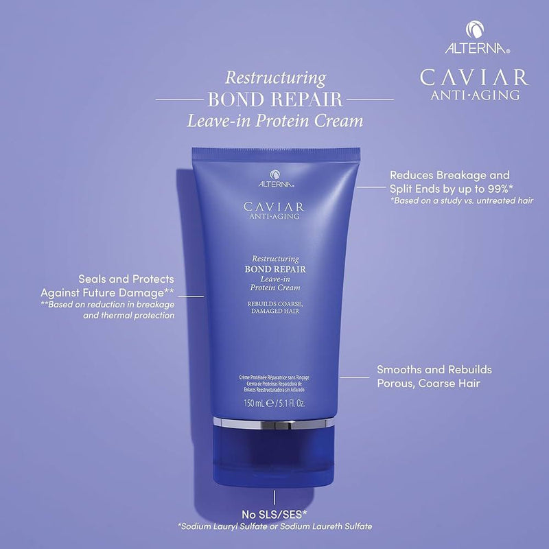 Alterna Alterna Caviar Restructuring Bond Repair Leave-in Protein Cream 5.1 oz Hair Treatment Cream Medium Purple