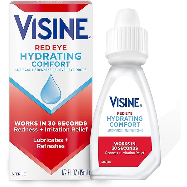 Visine Visine Red Eye Drops, Hydrating Comfort 15ml Eye Drops White Smoke