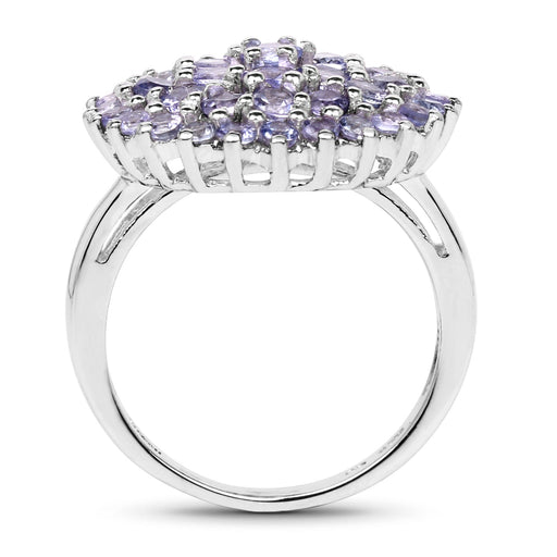 Bids.com 2.52 Carat Genuine Tanzanite .925 Sterling Silver Ring Rings White Smoke size 7.00,size 6.00,size 8.00,size 9.00,size 5.00
