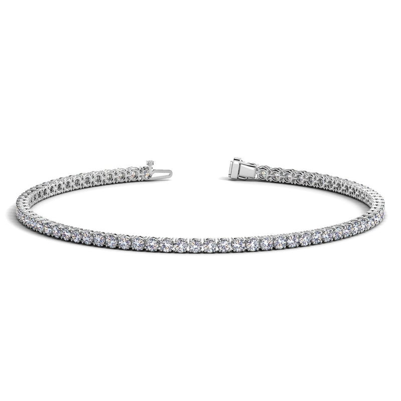 Bids.com Lab Grown Round Diamond Tennis Bracelet in 14k White Gold (2 cctw F/G  VS2/SI1) Bracelets White Smoke 7 / White Gold