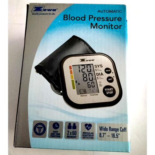Zewa Zewa Automatic Blood Pressure Monitor, Wide Range Cuff -Model UAM-710 Blood Pressure Monitors White Smoke