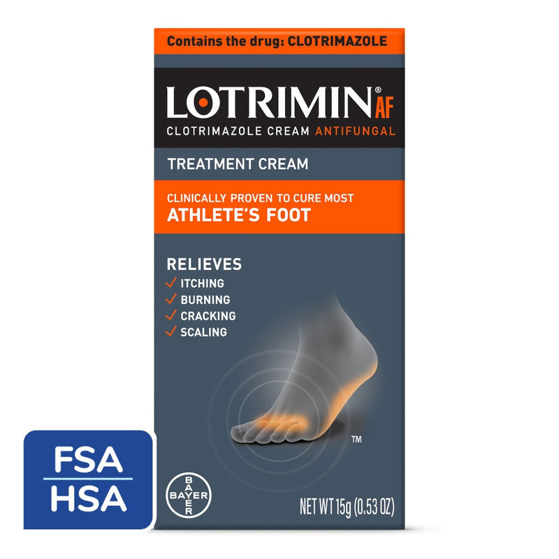 Lotrimin Lotrimin AF Athlete's Foot Antifungal Cream, 1% Clotrimazole Treatment - 0.53 oz Foot Care White Smoke