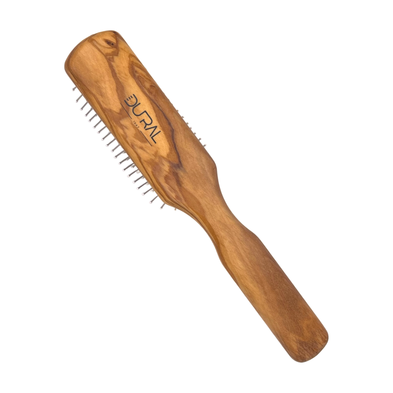 Dural Dural Wooden Rubber Cushion Brush Steel Pins with Plastic Tips Hair Brush Sienna