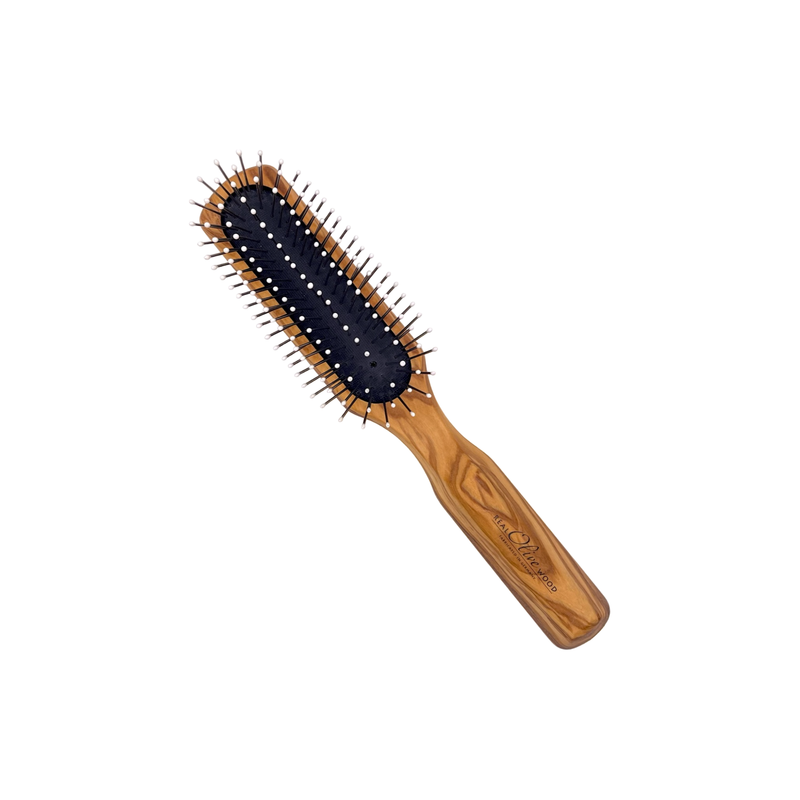Dural Dural Wooden Rubber Cushion Brush Steel Pins with Plastic Tips Hair Brush Sienna