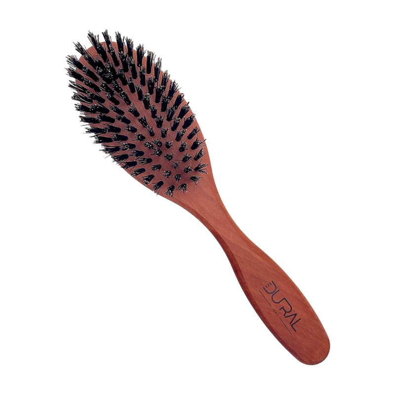 Dural Dural Hair Brush 7 Rows Oiled Pear Wood Pure Wild Boar Bristles Hair Brush Sienna