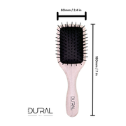 Dural Dural Wooden Paddle Brush small Beech Wood Plastic pins with ball tips Hair Brush Black