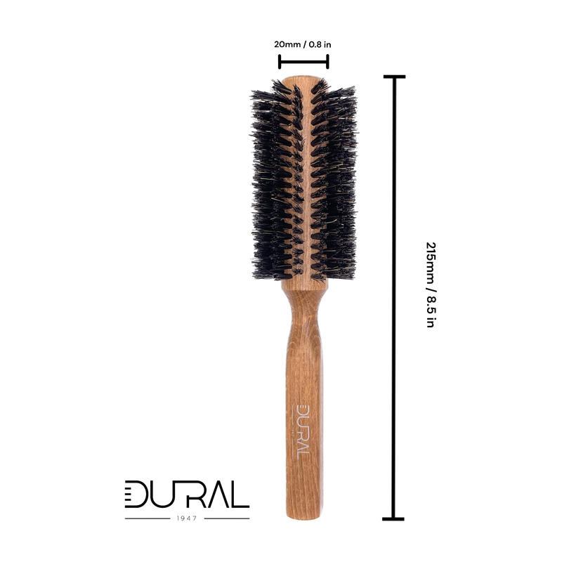 Dural Dural Hair Brush 14 Rows Wood Pure Wild Boar Bristles Hair Brush Rosy Brown