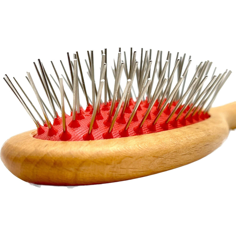 Dural Dural Hair Brush Beech Wood Oiled Steel pins without ball tips Hair Brush Dark Khaki