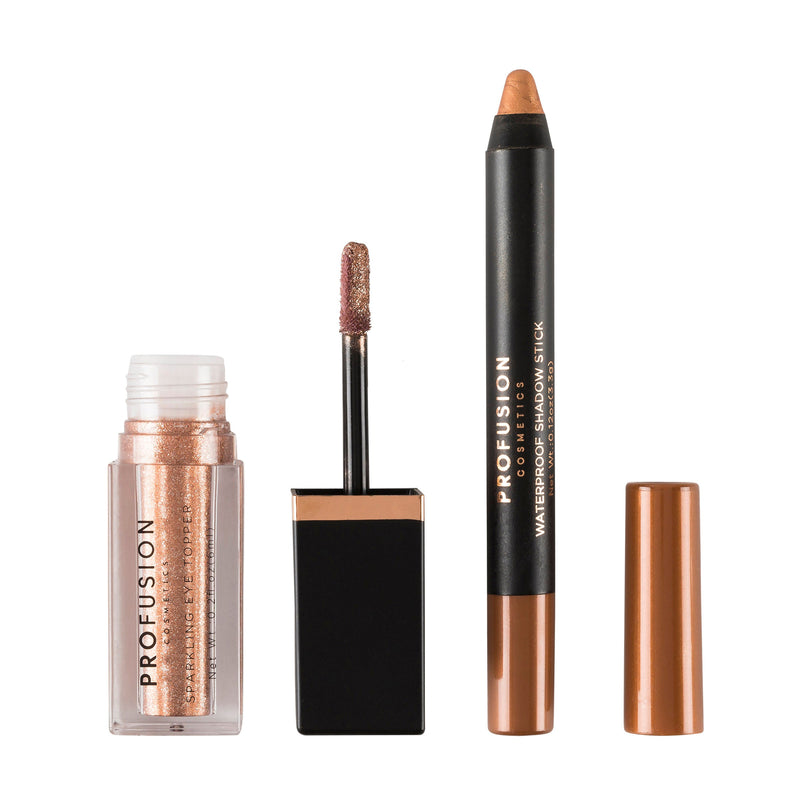 Profusion Cosmetics Eye Sparkler Duo Set Eyes Rosy Brown Dazzle,Glitz,Glimmer,Glisten,Sizzle