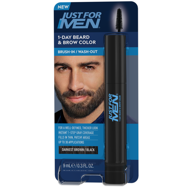 Just For Men Just For Men 1-Day Temporary Beard & Brow Color, Up To 30 Applications - 0.3 Fl Oz Hair Color Black