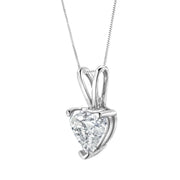 Bids.com 14K White Gold 3/8 Cttw Heart-Shaped Diamond Classic Solitaire 18" Pendant Necklace (H-I Color, VS2-SI1 Clarity) Necklaces White Smoke White.Gold / 18 / 0.4,White.Gold / 18 / 0.5,White.Gold / 18 / 0.25