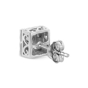 Bids.com .925 Sterling Silver 1/6 Cttw Invisible Set Princess-Cut Diamond Quad Composite Stud Earrings (H-I Color, I1-I2 Clarity) Earrings White Smoke White.Sterling Silver / 0.15