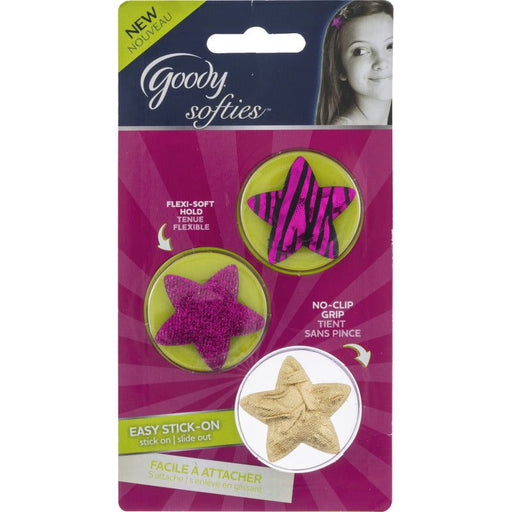Goody Goody Softies Velcro Barrette Star 2Ct 060 Desc Hair Styling Products Maroon
