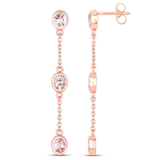 Bids.com 1.62 Carat Genuine Morganite .925 Sterling Silver Earrings Earrings White Smoke
